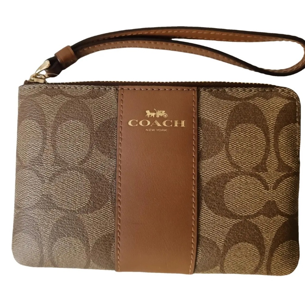 Coach Brown Wristlet